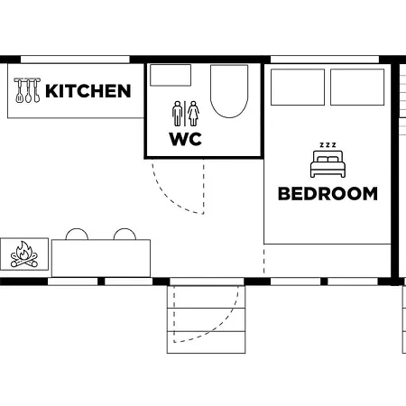 Loma-asunnot Borealis Village 7 With A Nature View, Fireplace, Sauna, Kitchen